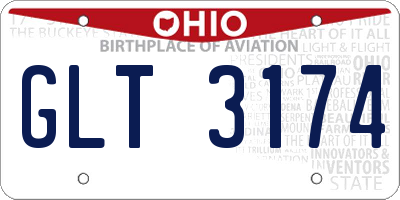 OH license plate GLT3174