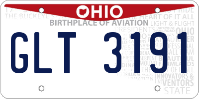 OH license plate GLT3191