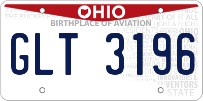 OH license plate GLT3196