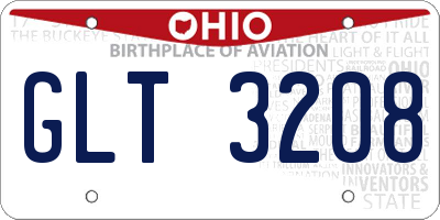 OH license plate GLT3208