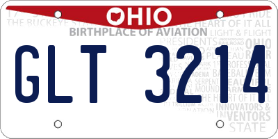 OH license plate GLT3214