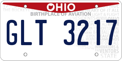 OH license plate GLT3217