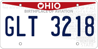 OH license plate GLT3218