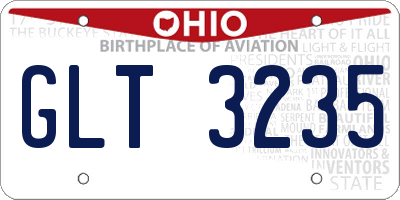 OH license plate GLT3235