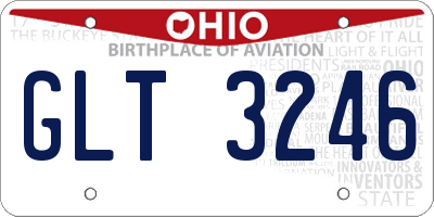 OH license plate GLT3246