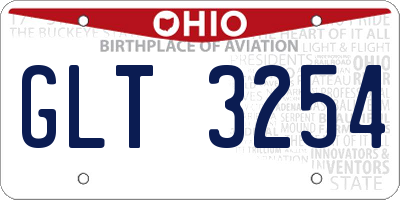 OH license plate GLT3254