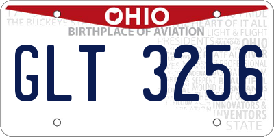 OH license plate GLT3256