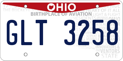 OH license plate GLT3258