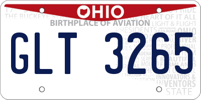 OH license plate GLT3265
