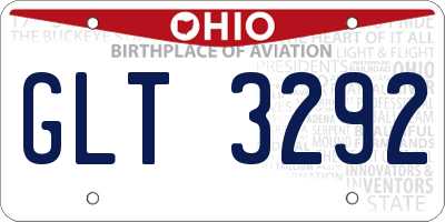 OH license plate GLT3292