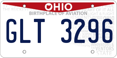 OH license plate GLT3296