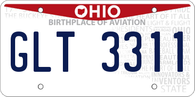 OH license plate GLT3311