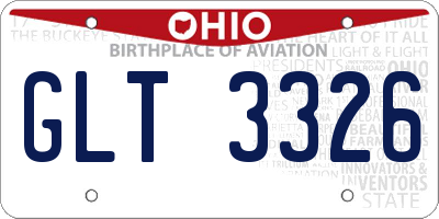 OH license plate GLT3326