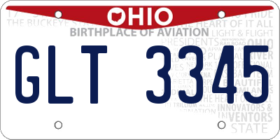 OH license plate GLT3345