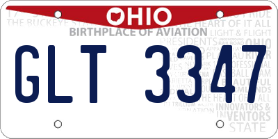OH license plate GLT3347