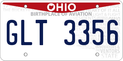 OH license plate GLT3356