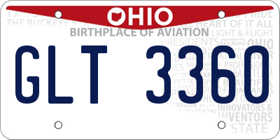 OH license plate GLT3360