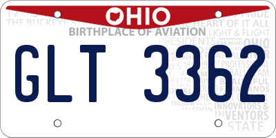 OH license plate GLT3362