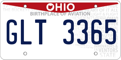 OH license plate GLT3365