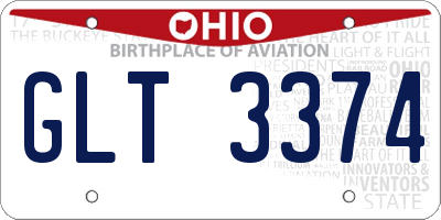 OH license plate GLT3374