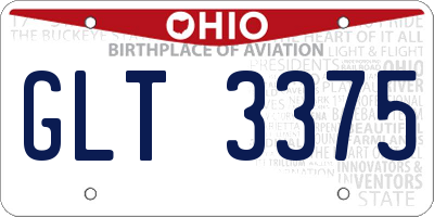 OH license plate GLT3375