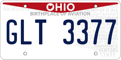 OH license plate GLT3377
