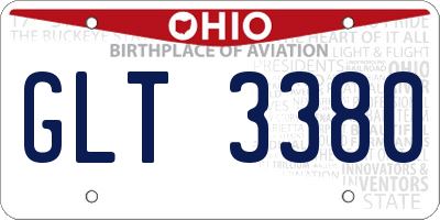 OH license plate GLT3380
