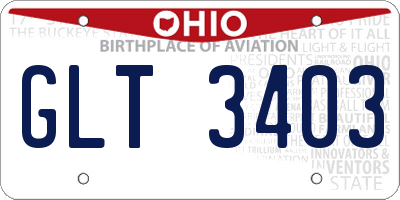 OH license plate GLT3403