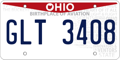 OH license plate GLT3408