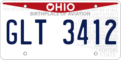 OH license plate GLT3412