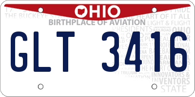 OH license plate GLT3416