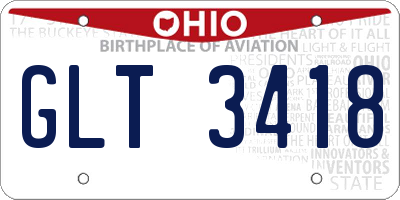 OH license plate GLT3418