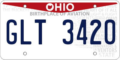 OH license plate GLT3420