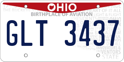 OH license plate GLT3437