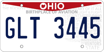 OH license plate GLT3445