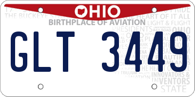 OH license plate GLT3449