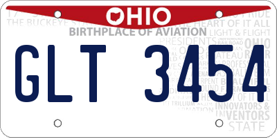OH license plate GLT3454