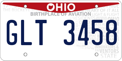 OH license plate GLT3458