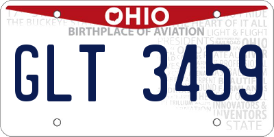 OH license plate GLT3459
