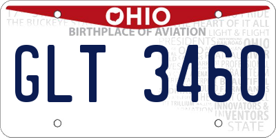 OH license plate GLT3460