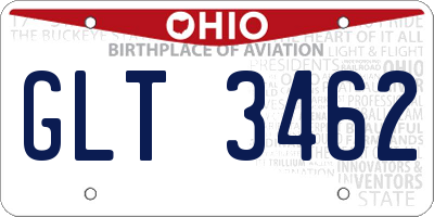 OH license plate GLT3462