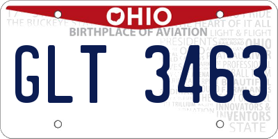 OH license plate GLT3463