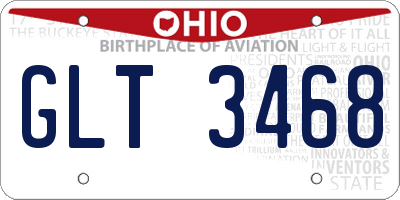 OH license plate GLT3468