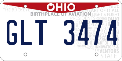 OH license plate GLT3474