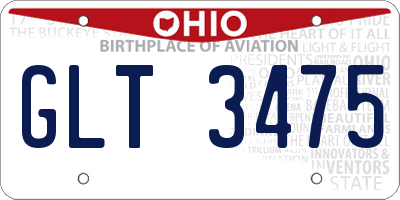 OH license plate GLT3475