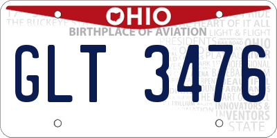 OH license plate GLT3476