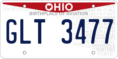 OH license plate GLT3477