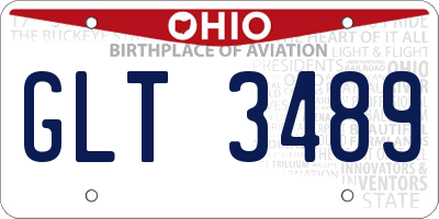 OH license plate GLT3489