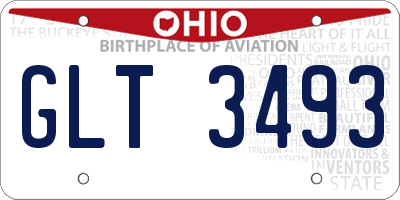 OH license plate GLT3493