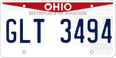 OH license plate GLT3494